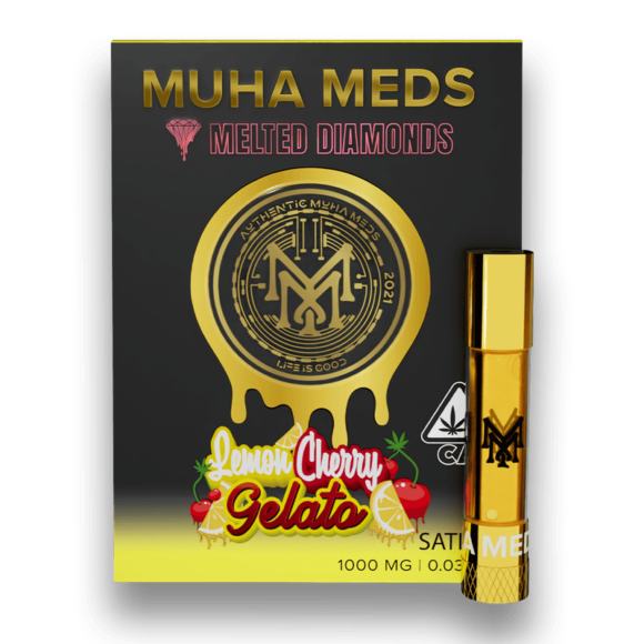 Muha Meds Lemon Cherry gelato Melted Diamonds 1G Carts | SATIVA